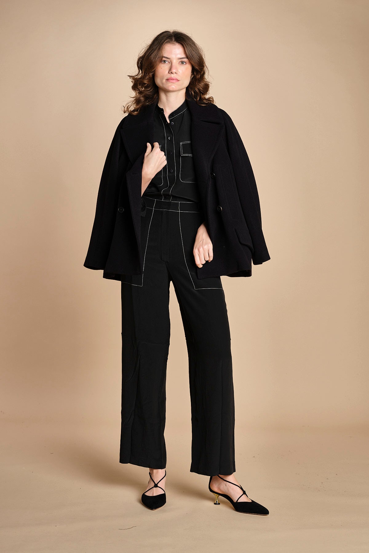 tuta con manica plisse BL_2269J BLACK bodice 