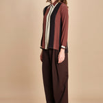 camicia con collo a pannelli BL_3261T BROWN bodice 