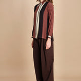 camicia con collo a pannelli BL_3261T BROWN bodice 