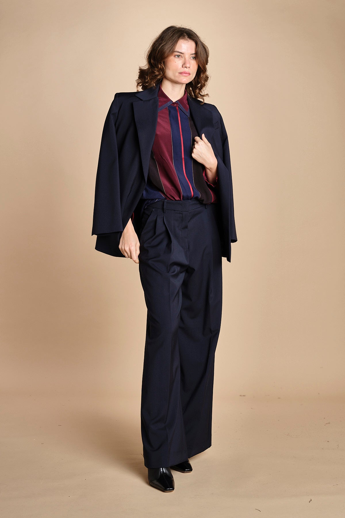 camicia con collo a pannelli BL_3261T BURGUNDY bodice 