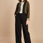 camicia con collo a pannelli BL_3261T OLIVA bodice 