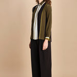 camicia con collo a pannelli BL_3261T OLIVA bodice 