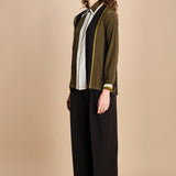 camicia con collo a pannelli BL_3261T OLIVA bodice 