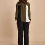camicia con collo a pannelli BL_3261T OLIVA bodice 