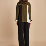 camicia con collo a pannelli BL_3261T OLIVA bodice 