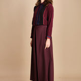 pantalone con sfondo piega BY_1779P BURGUNDI bodice 