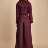 pantalone con sfondo piega BY_1779P BURGUNDI bodice 