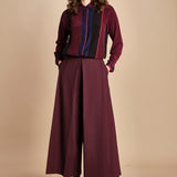 pantalone con sfondo piega BY_1779P BURGUNDI bodice 