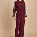 tuta con manica plisse BY_2269J BURGUNDY bodice 
