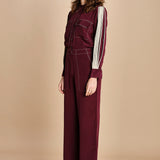 tuta con manica plisse BY_2269J BURGUNDY bodice 
