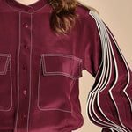 tuta con manica plisse BY_2269J BURGUNDY bodice 