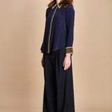 camicia con collo e polsi a contrasto CR_3069T NAVY bodice 