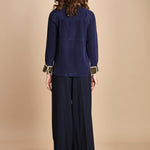 camicia con collo e polsi a contrasto CR_3069T NAVY bodice 