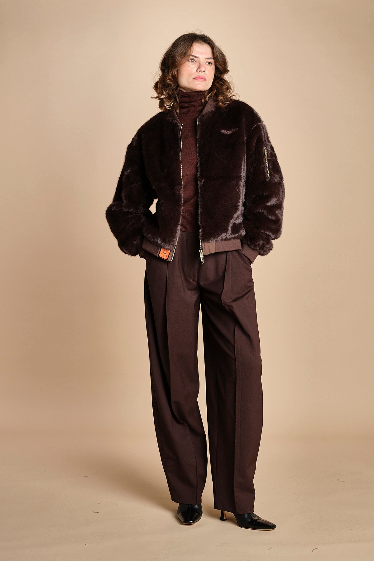 bomber in ecopelliccia BWSEWARDF5 BROWN bombers original 