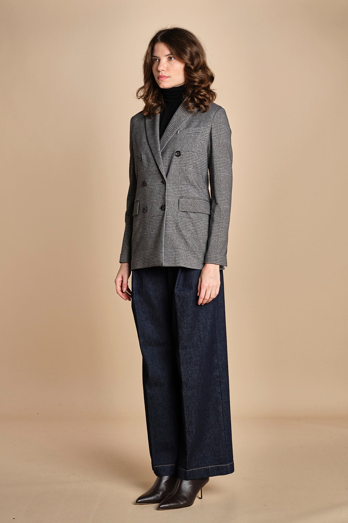 blazer doppiopetto in jersey galles 3679 NERO circolo 1901 