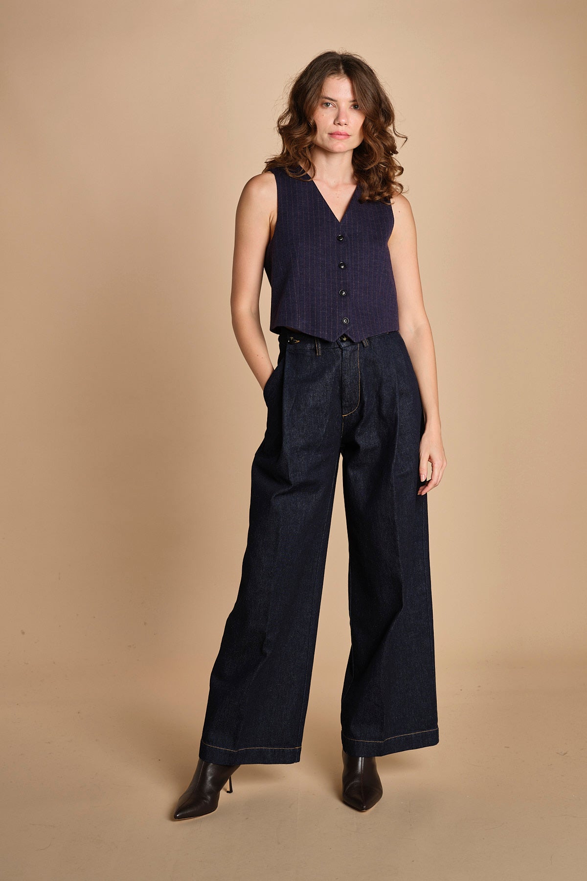 gilet in lana gessato 3779 001T circolo 1901 