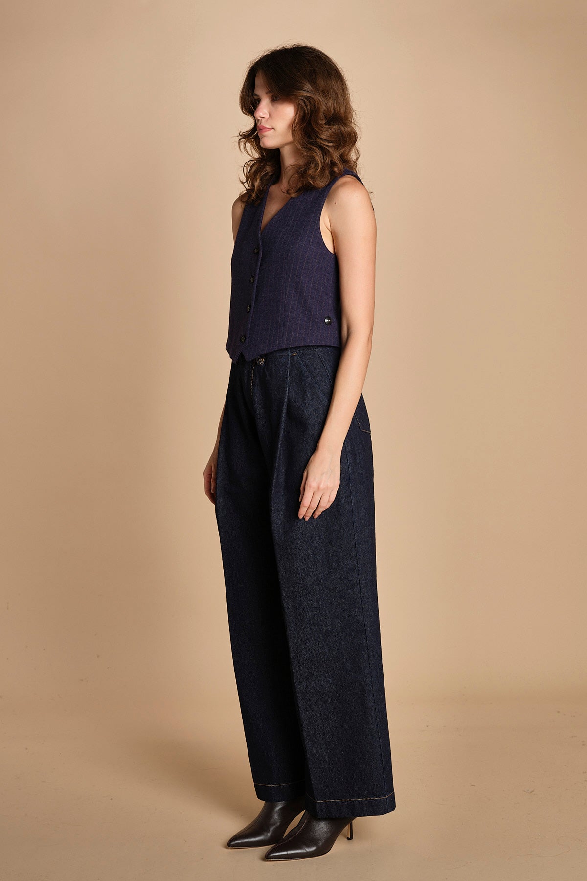gilet in lana gessato 3779 001T circolo 1901 