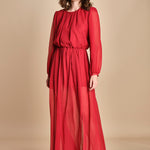 abito lungo in chiffon ATENE RED crida 