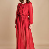 abito lungo in chiffon ATENE RED crida 