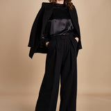 camicia raso e chiffon LISBONA BLACK crida 