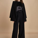 camicia raso e chiffon LISBONA BLACK crida 