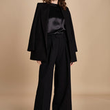 camicia raso e chiffon LISBONA BLACK crida 