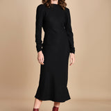 abito midi con scollo dietro TUNISI BLACK crida 