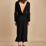 abito midi con scollo dietro TUNISI BLACK crida 