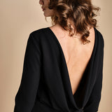 abito midi con scollo dietro TUNISI BLACK crida 