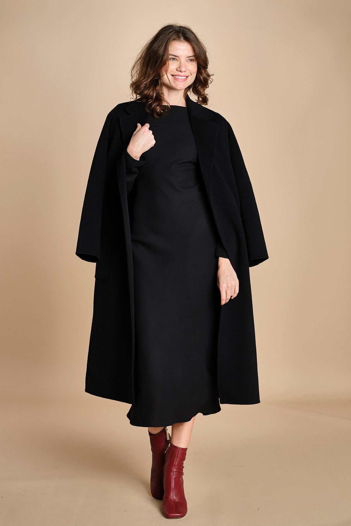 abito midi con scollo dietro TUNISI BLACK crida 