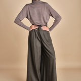pantalone in flanella con cuciture T1406L VERDE dusan 