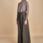 pantalone in flanella con cuciture T1406L VERDE dusan 