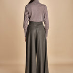 pantalone in flanella con cuciture T1406L VERDE dusan 