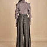 pantalone in flanella con cuciture T1406L VERDE dusan 