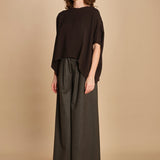 easy shirt in crepon di seta. T2759 DARK BROWN dusan 