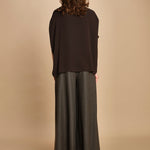 easy shirt in crepon di seta. T2759 DARK BROWN dusan 