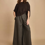 easy shirt in crepon di seta. T2759 DARK BROWN dusan 
