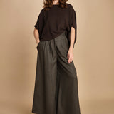 easy shirt in crepon di seta. T2759 DARK BROWN dusan 