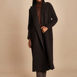 cappotto lungo in cachemire spinato T5955 MORO dusan 