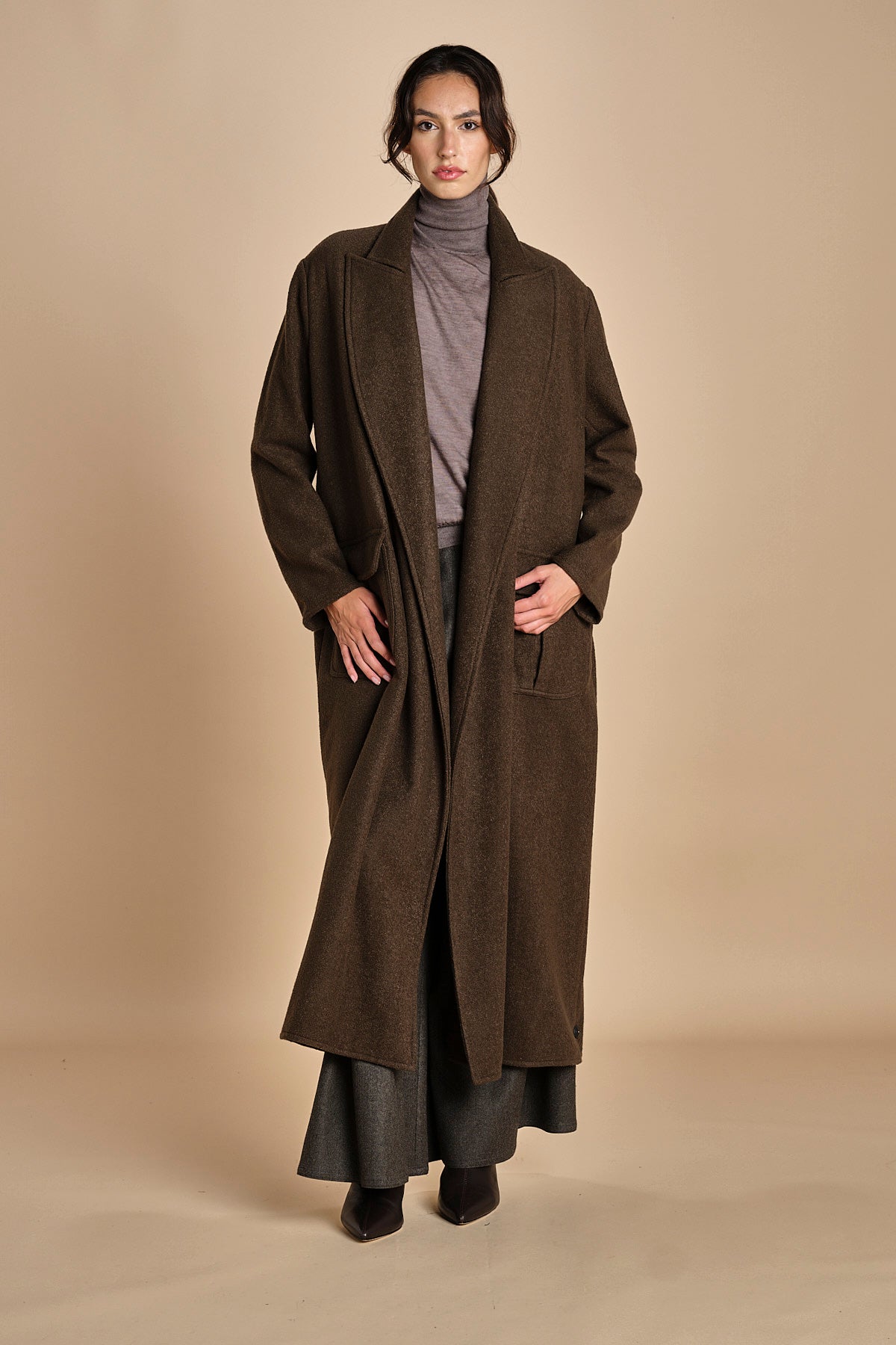 cappotto lungo militare T8655M VERDE dusan 