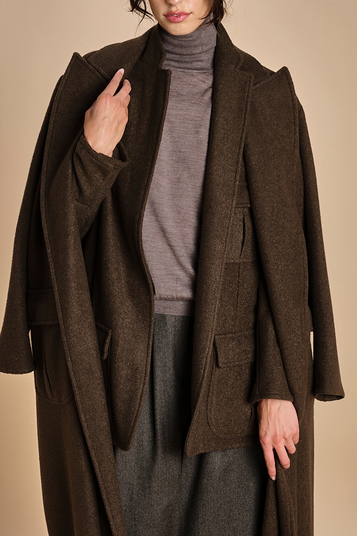 cappotto lungo militare T8655M VERDE dusan 