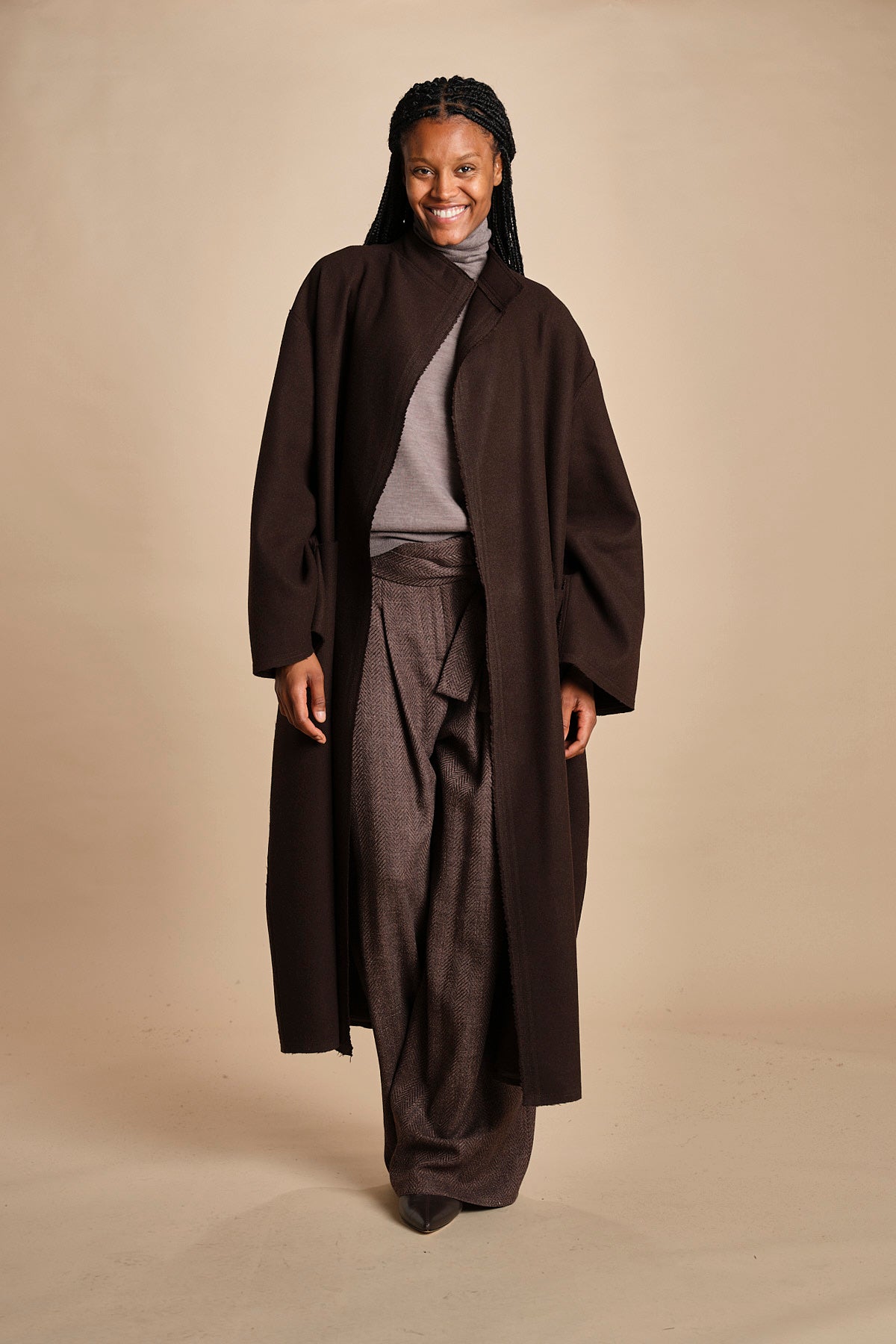 cappotto lungo cimosato T8734U MORO dusan 