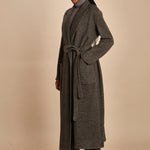 cappotto lungo in jersey di cachemire spinato T8955M MORO dusan 