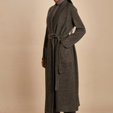 cappotto lungo in jersey di cachemire spinato T8955M MORO dusan 