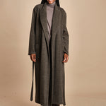 cappotto lungo in jersey di cachemire spinato T8955M MORO dusan 