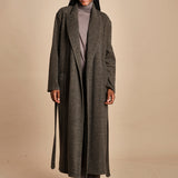 cappotto lungo in jersey di cachemire spinato T8955M MORO dusan 