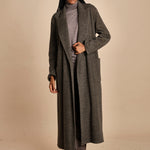 cappotto lungo in jersey di cachemire spinato T8955M MORO dusan 