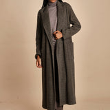 cappotto lungo in jersey di cachemire spinato T8955M MORO dusan 