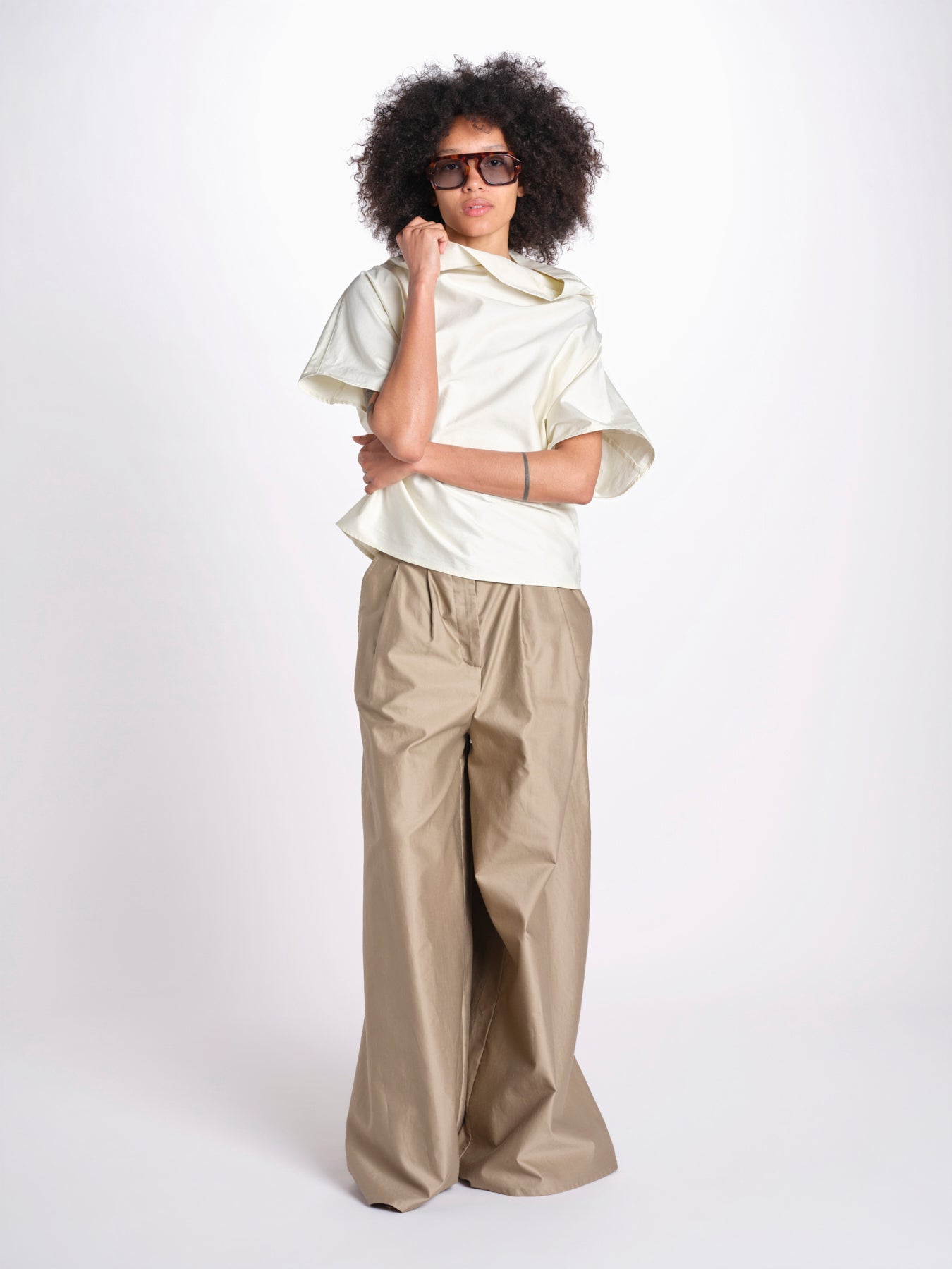 t-shirt in cotone tasatello U2167 SHIRT IVORY dusan 