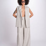 gilet in lino U2929 NATURAL dusan 